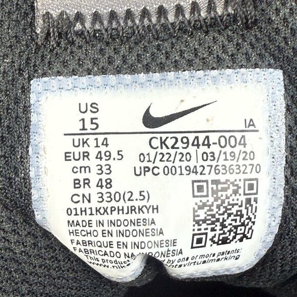 Nike Venture Runner Black Iron Grey athletic sneaker shoes men’s size 15 main image 4